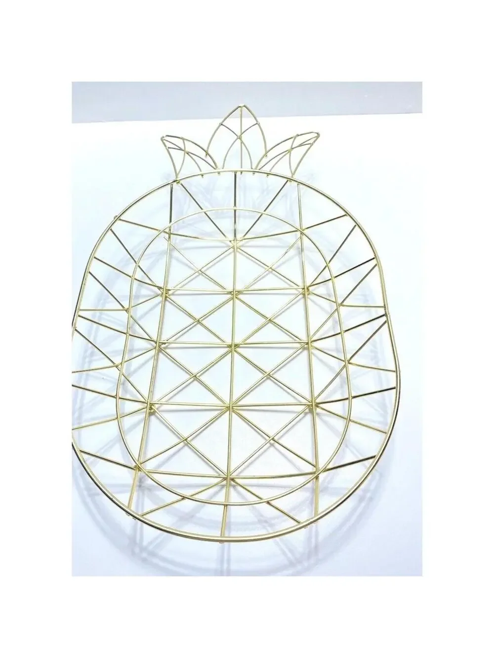 Pineapple Basket Kitchen Fruit Basket Holder Display Gold Fruit Decor, New!